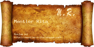 Mentler Rita névjegykártya